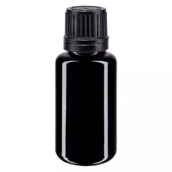 Bouteille viol. 20ml à visser, noir, à verser. OV Bouteille viol. 20ml à visser, noir, à verser. OV