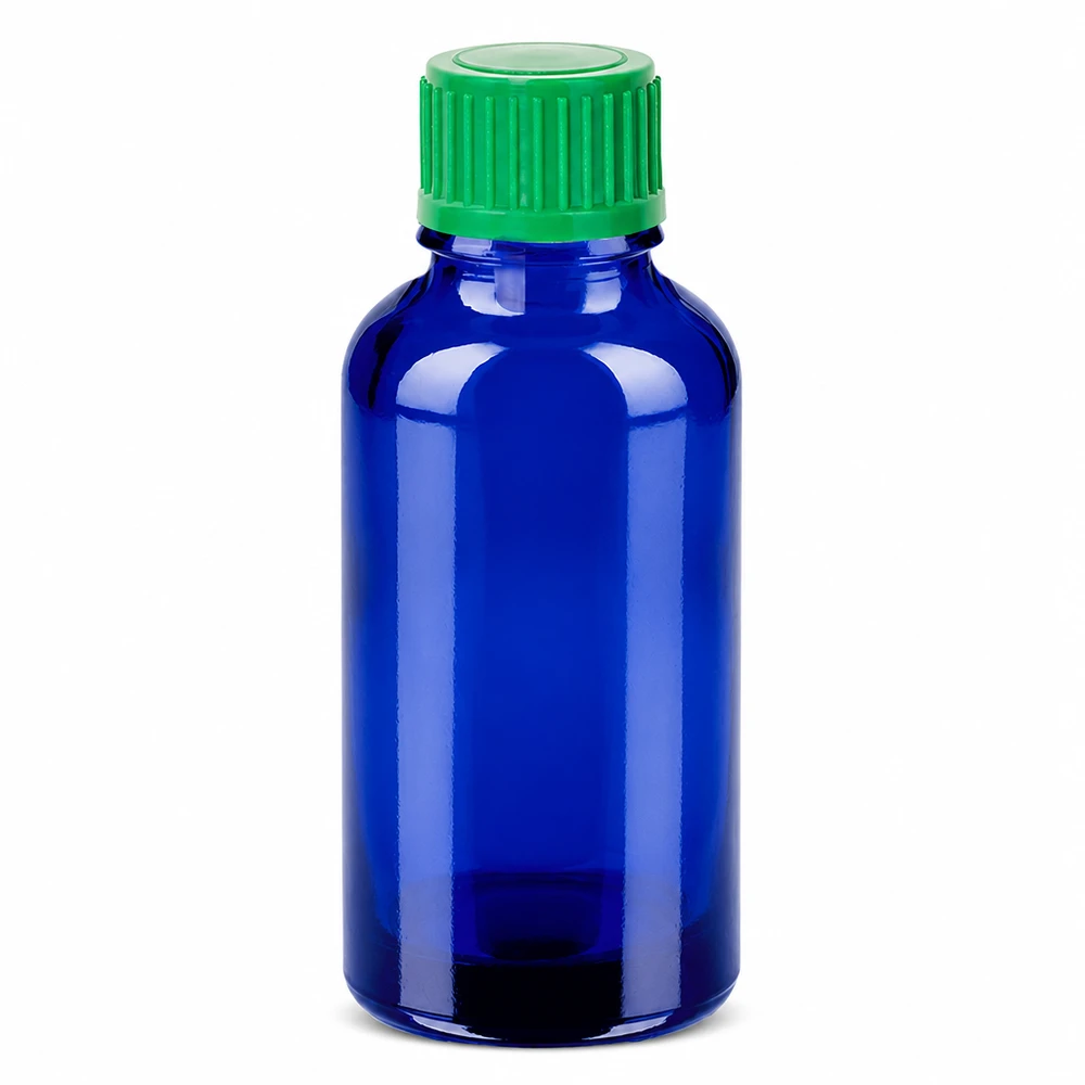 Flacon compte-goutte 30ml 0.8mm vert STD BlueLine UT18/30 Petit flacon doseur de 30 ml avec mécanisme de goutte à goutte, idéal pour la cosmétique et la pharmacie