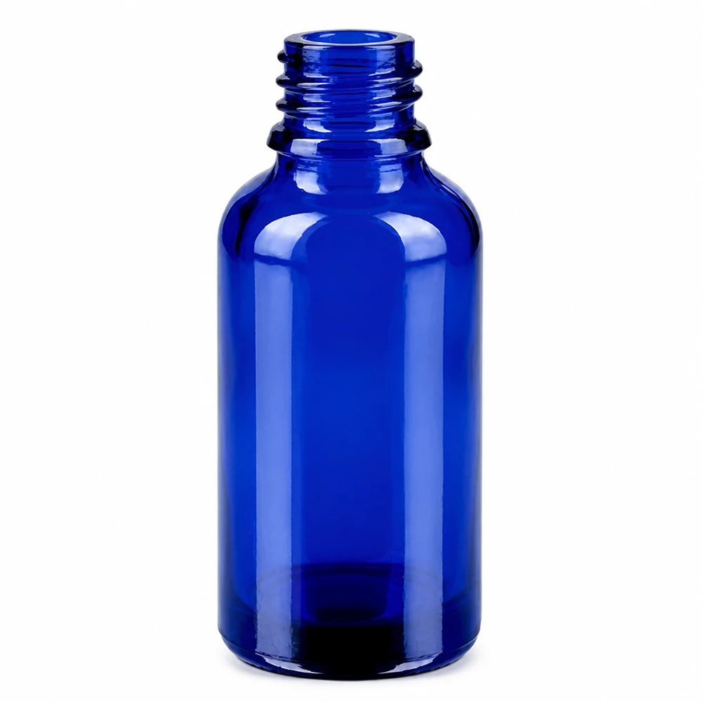 Flacon compte-goutte 30ml 0.7mm blanc OV BlueLine UT18/30 Petit flacon doseur de 30ml en verre bleu parfait pour les remèdes homéopathiques et les extraits