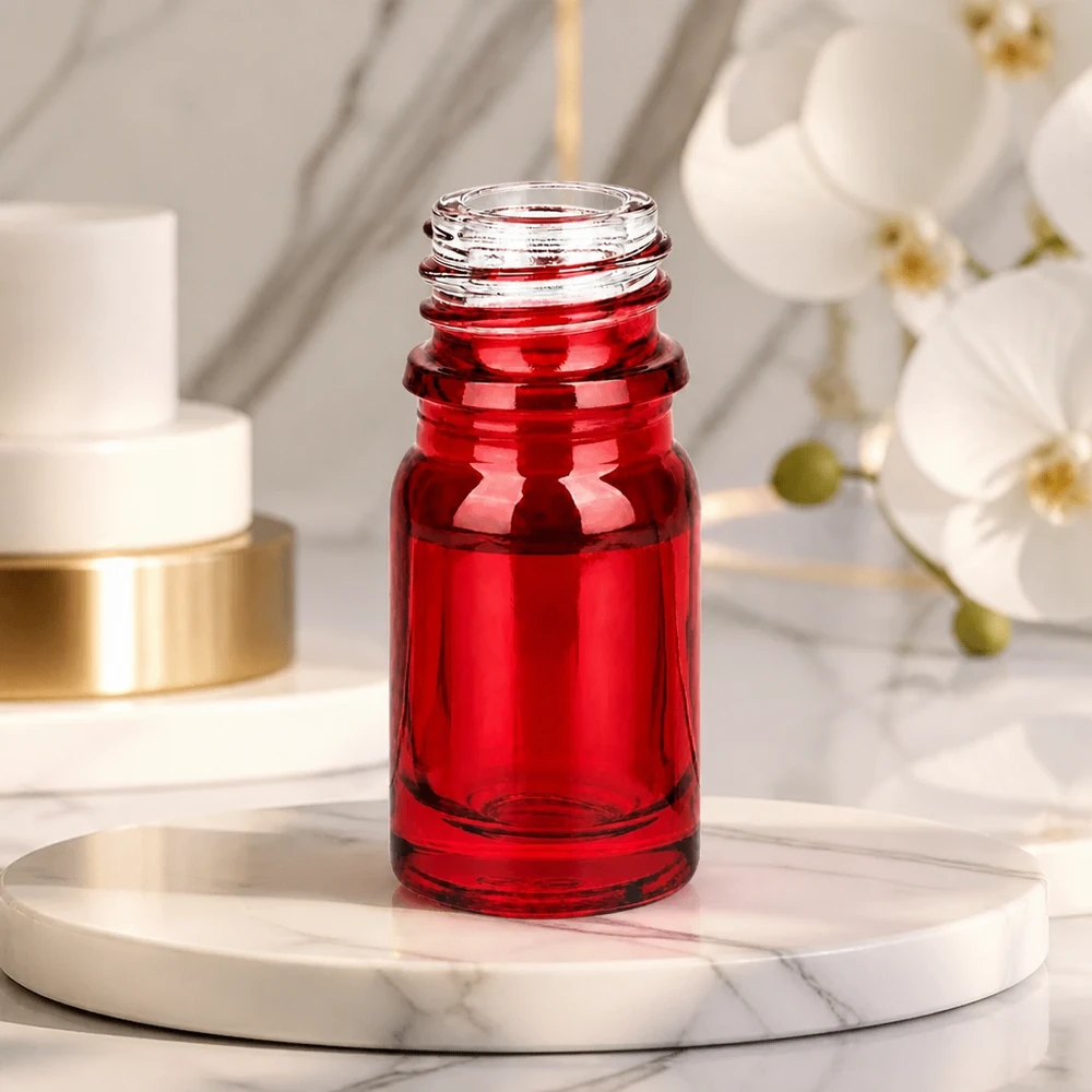 Flacon à pharmacie 5ml RedLine UT18/5 UNiTWIST Flacon moderne RedLine 5ml UT18/5 rouge brillant idéal pour les laboratoires et les pharmacies