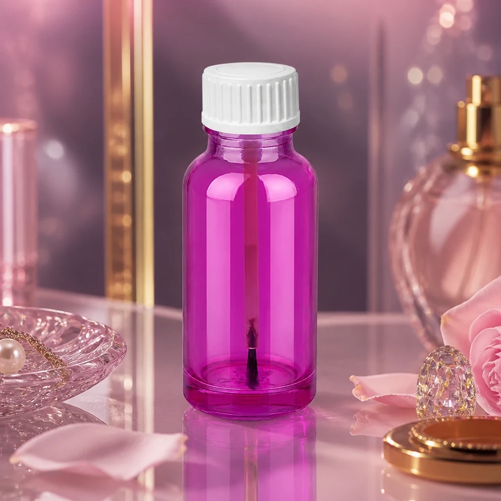 Bouteille pinceau professionnelle d'une capacité de 20 ml idéale pour les vernis à ongles et les produits de beauté liquides