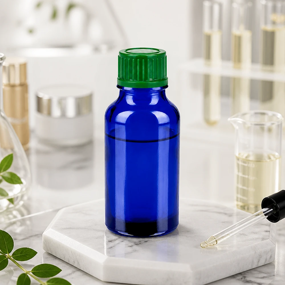 Flacon 20ml 11mm SV vert STD BlueLine UT18/20 Flacon de laboratoire professionnel 20ml avec protection UV grâce au verre bleu Bouchon SV vert BlueLine UT18/20
