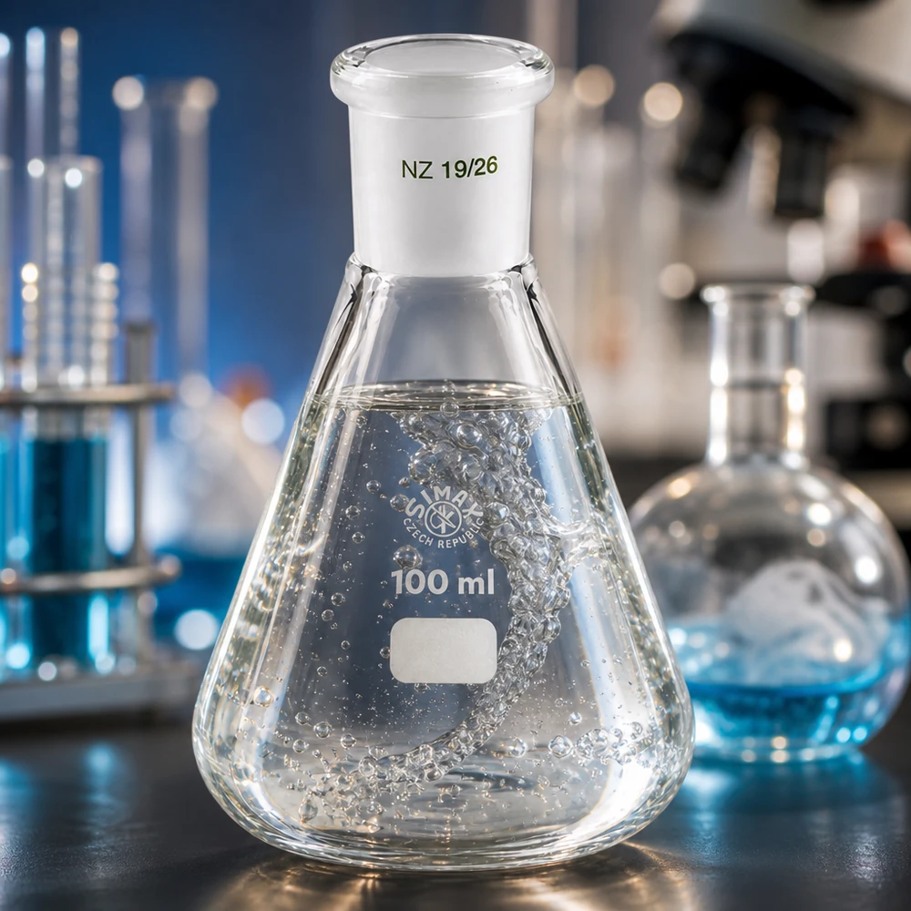 Erlenmeyer 100 ml col étroit, verre borosilicate à rodage normalisé 19/26 Erlenmeyer 100 ml col étroit, verre borosilicate à rodage normalisé 19/26