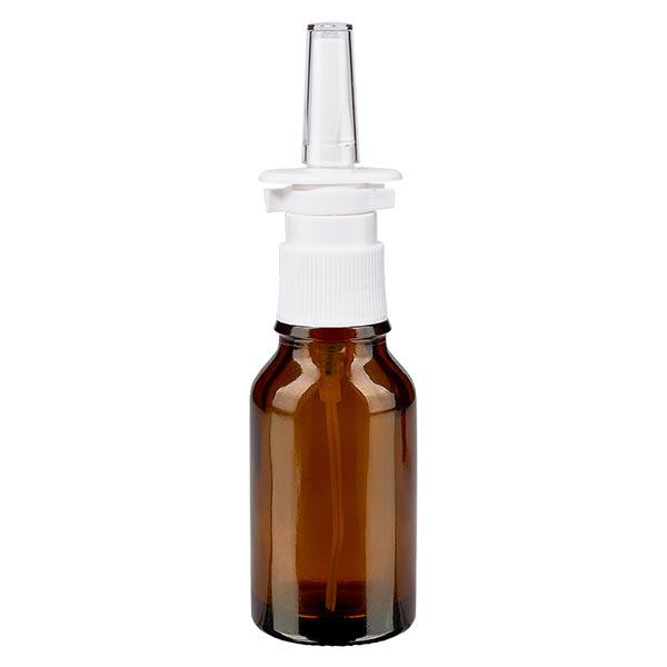 Bouteille de pharmacie brune 30ml vaporisateur nasal blanc Std