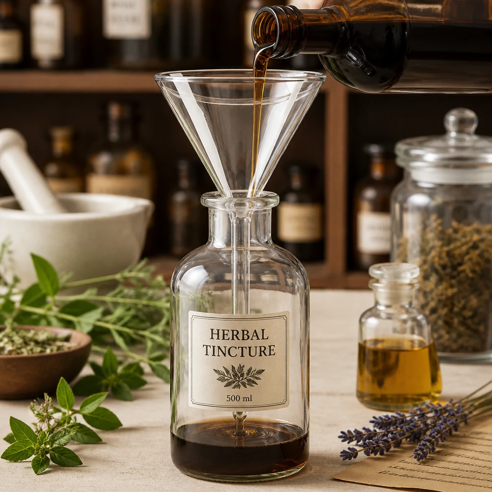 Entonnoir en verre de précision 100mm avec un design compact à manche court pour un travail efficace en laboratoire