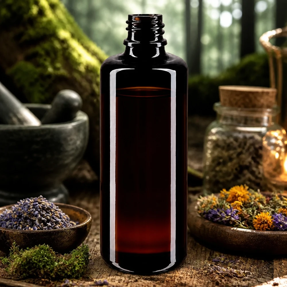 Flacon en verre violet 100 ml DIN18 (verre Miron) Flacon compte-gouttes premium Orion 100ml en verre violet foncé pour applications professionnelles