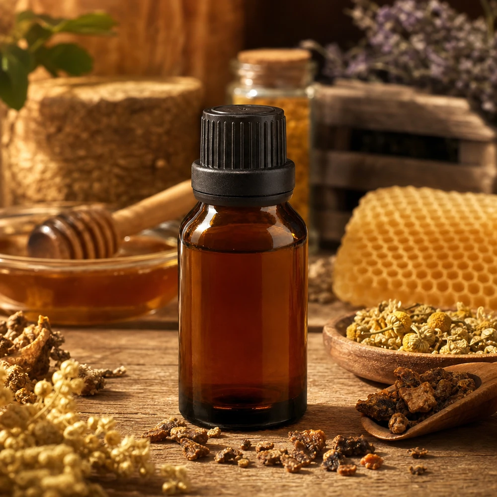 Flacon de pharmacie de 30 ml en verre ambré avec bouchon OV, destiné aux huiles essentielles et aux cosmétiques naturels