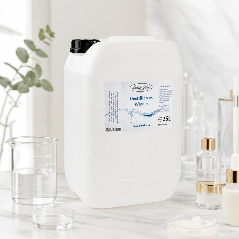 Eau distillée Doktor Klaus - Aqua dest 25 litres en jerrican premium teinte naturelle Eau distillée Doktor Klaus - Aqua dest 25 litres en jerrican premium teinte naturelle