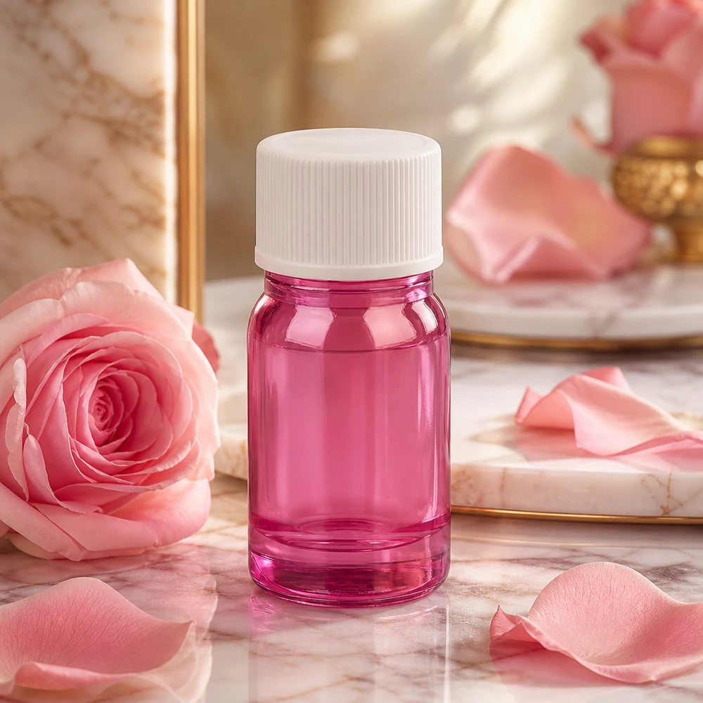 Flacon 5ml bouchon à vis 11mm blanc standard PurpleLine UT18/5 Flacon de 5ml en verre spécial violet avec bouchon blanc pour cosmétiques naturels et sérums