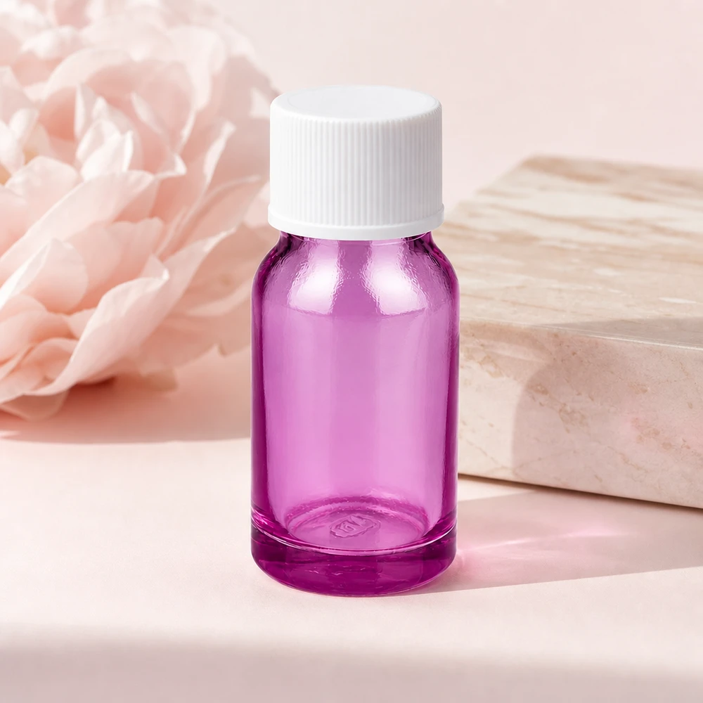 Bouteille 10ml 11mm bouchon à vis blanc standard PurpleLine UT18/10 Bouteille en verre violette réutilisable de 10 ml pour la conservation durable de produits naturels