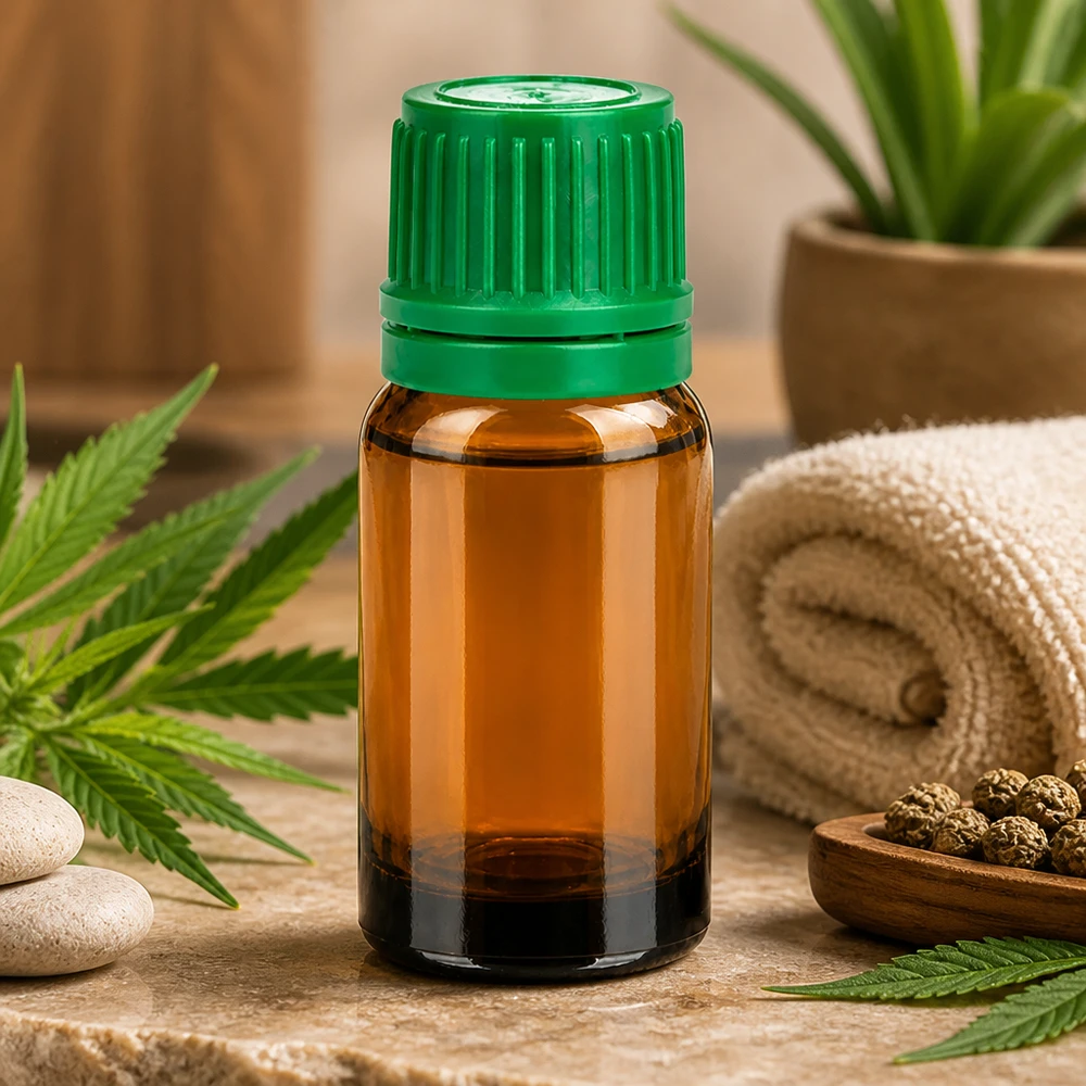 Flacon 10ml 11mm SV vert OV BrownLine UT18/10 Bouteille Premium de 10ml en verre brun protégeant de la lumière avec un bouchon ergonomique vert