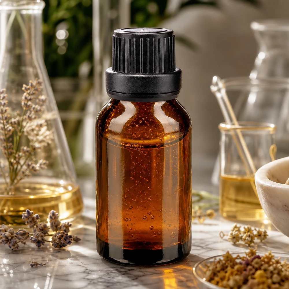 Flacon de pharmacie de 30 ml en verre ambré avec bouchon OV, pour huiles essentielles et cosmétiques naturels