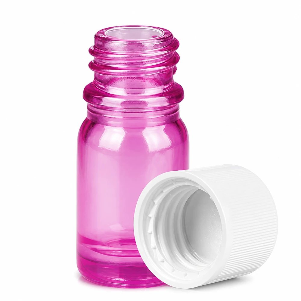 Bouteille en verre violette pratique de 5ml pour les parfums et les essences avec un bouchon rotatif pratique