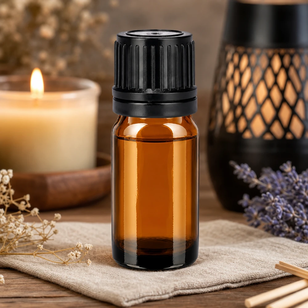 Flacon 5ml 11mm SV noir OV BrownLine UT18/5 Flacon compact de 5ml en verre brun anti-UV idéal pour l'aromathérapie et le bien-être