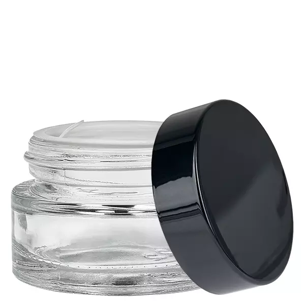 Pot en verre 20ml transparent avec couvercle à insérer UNiTWIST