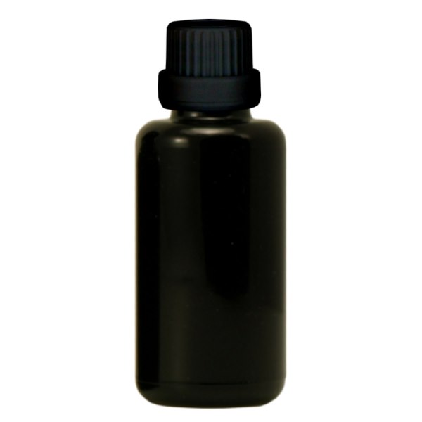 Flacon viol. 30ml à visser, noir, à verser. OV Flacon viol. 30ml à visser, noir, à verser. OV