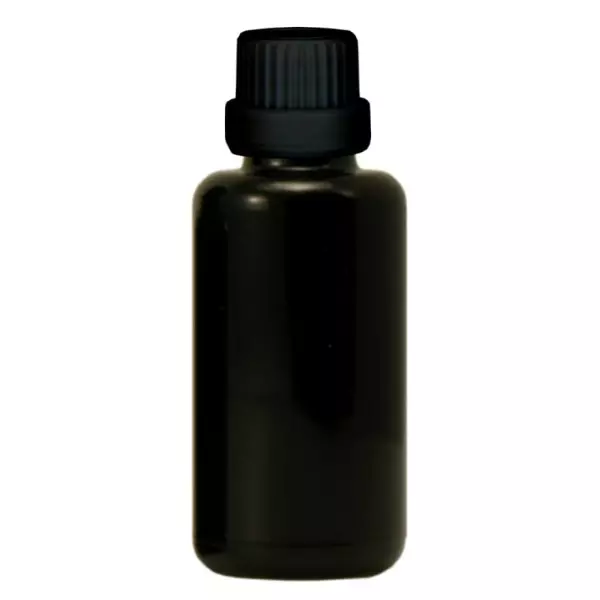 Flacon viol. 30ml à visser, noir, à verser. OV Flacon viol. 30ml à visser, noir, à verser. OV