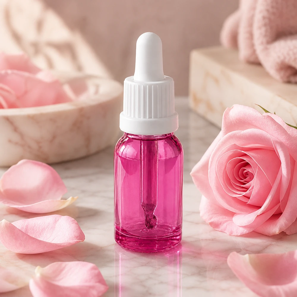 Flacon pipette 10ml blanc originalité bouchon à vis PurpleLine UT18/10 Flacon en verre 10ml avec pipette compte-gouttes violet pour aromathérapie OV PurpleLine UT18/10