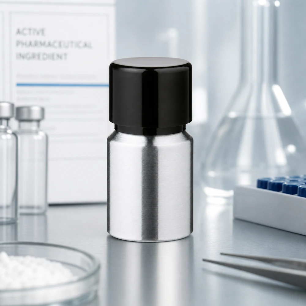 Bouteille en aluminium poncé 10 ml, avec bouchon à vis noir et joint conique Flacon professionnel en aluminium de 10 ml avec bouchon noir pour les substances chimiques et les échantillons