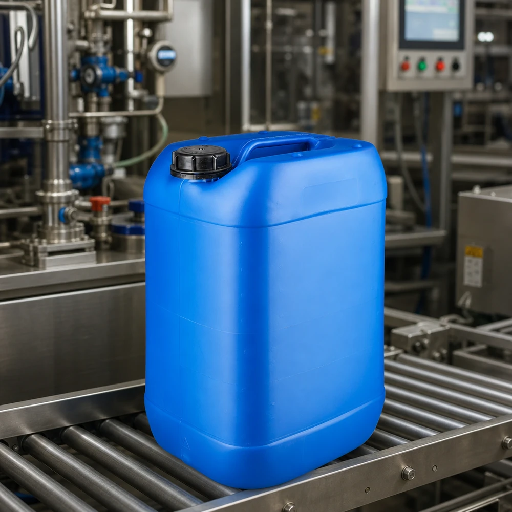 Bidon 25 litres bleu avec bouchon à vis OV Bidon robuste en PEHD de 25 L, bleu, avec bouchon OV, destiné à l'industrie chimique et au secteur professionnel
