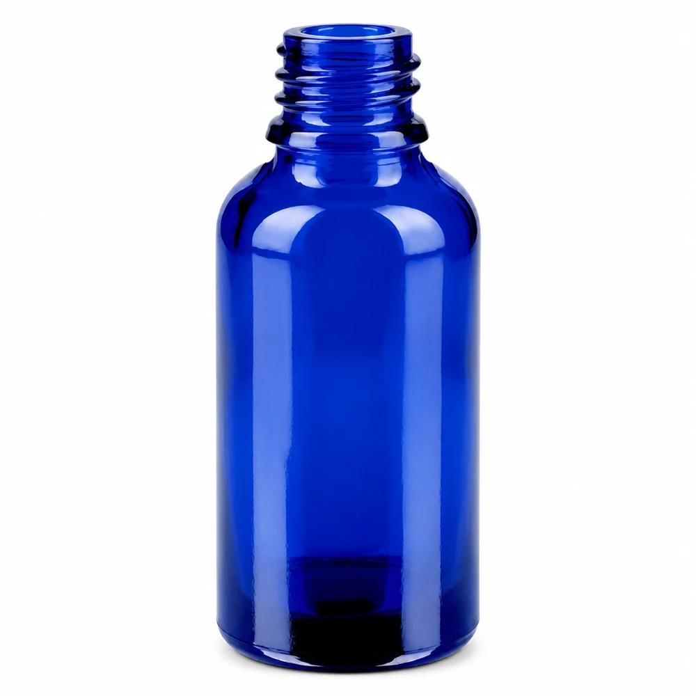 Flacon de 30ml 11mm SV bleu STD BlueLine UT18/30 Petit flacon en verre bleu de 30ml idéal pour l'aromathérapie et le bricolage cosmétique