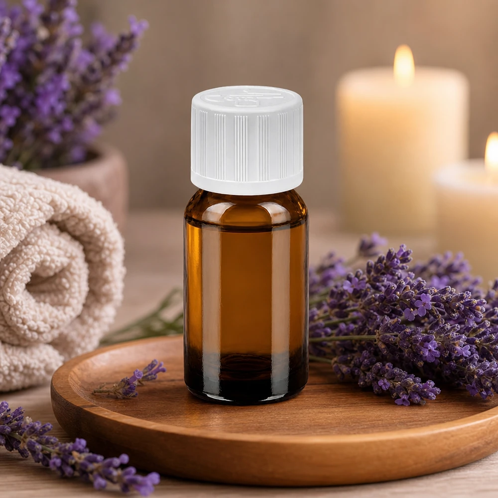 Flacon 10ml 11mm SV w. STD KiSi BrownLine UT18/10 Bouteille en verre ambré de 10 ml avec bouchon de sécurité pour les enfants, pour une aromathérapie en toute sécurité