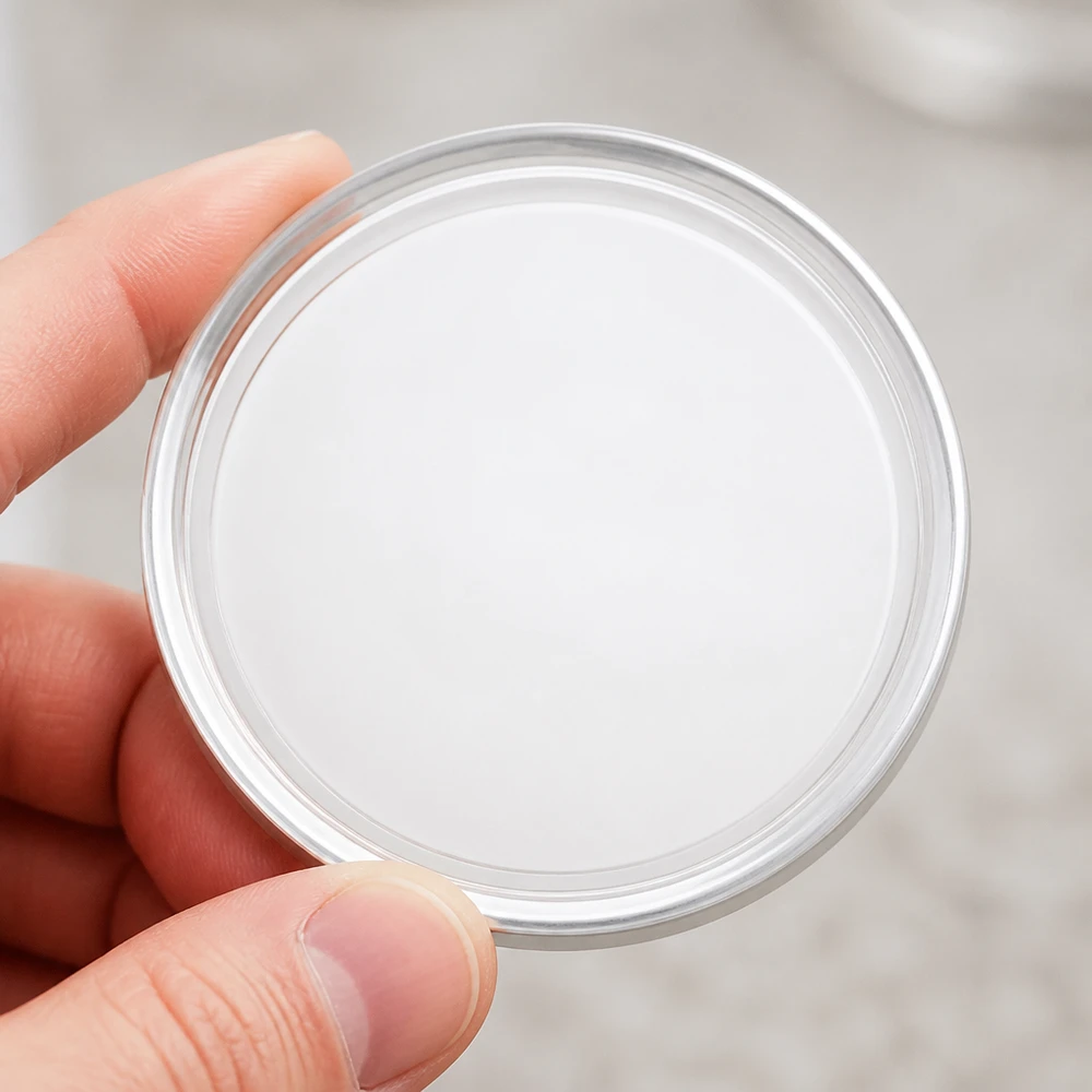 Couvercle BasicSeal 58 mm blanc (TO58) UNiTWIST Bord transparent avec face intérieure blanche, 58 mm, couvercle à vis BasicSeal TO58 UniTwist
