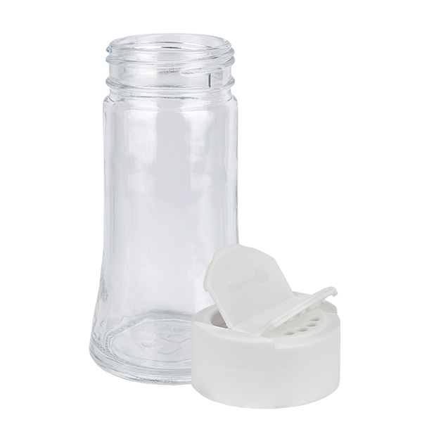 Pot à sel/épices 95 ml avec double saupoudreuse, blanc Pot à sel/épices 95 ml avec double saupoudreuse, blanc