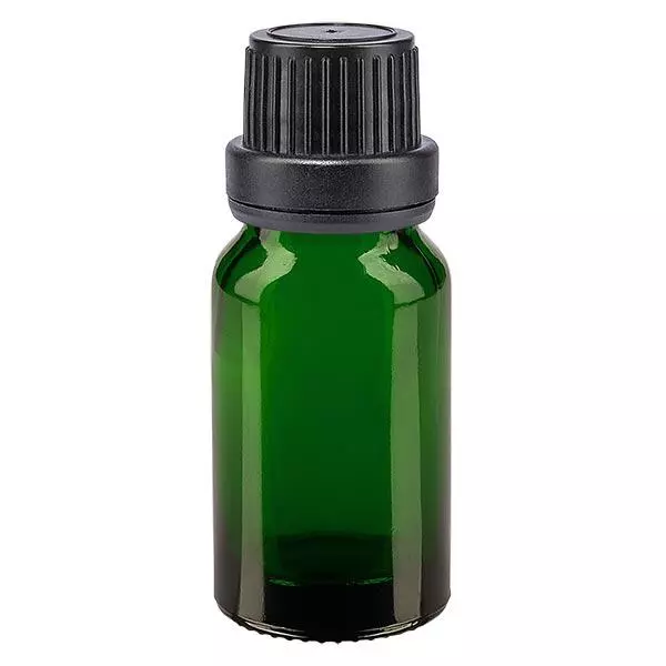 Flacon à pharmacie vert 10ml bouchon à vis noir étanche bouchon d'inviolabilité