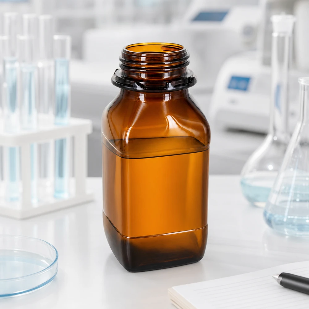 Bouteille de conservation en verre ambré de 500 ml - Une protection fiable pour vos substances précieuses Bouteille de laboratoire brune de 500 ml à large ouverture pour un remplissage facile des produits chimiques
