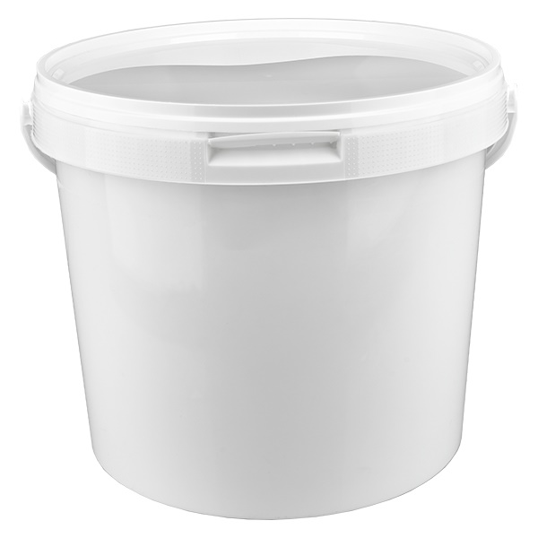 Seau 5.6L en plastique blanc PP avec couvercle Seau 5.6L en plastique blanc PP avec couvercle