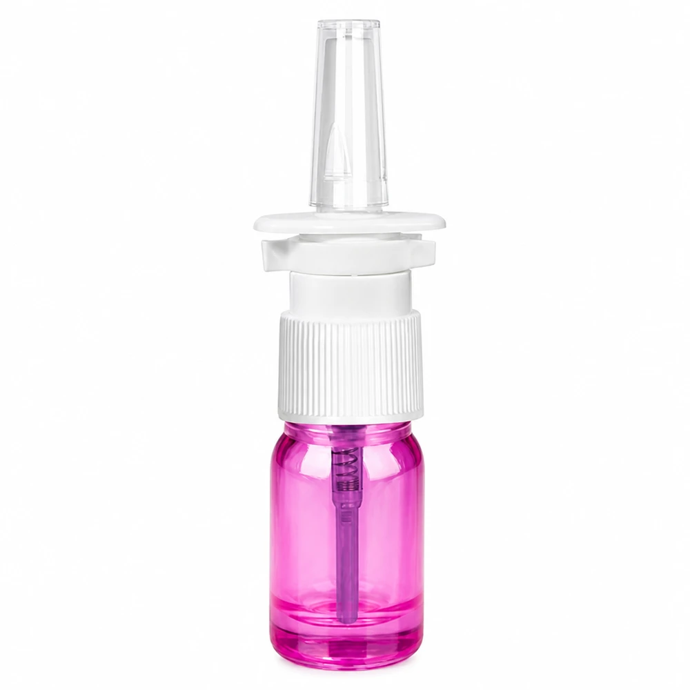 Vaporisateur nasal 5ml blanc/transparent standard PurpleLine UT18/5 Bouteille de spray nasal en plastique de haute qualité de 5 ml avec mécanisme de pulvérisation précis au design Purple Line