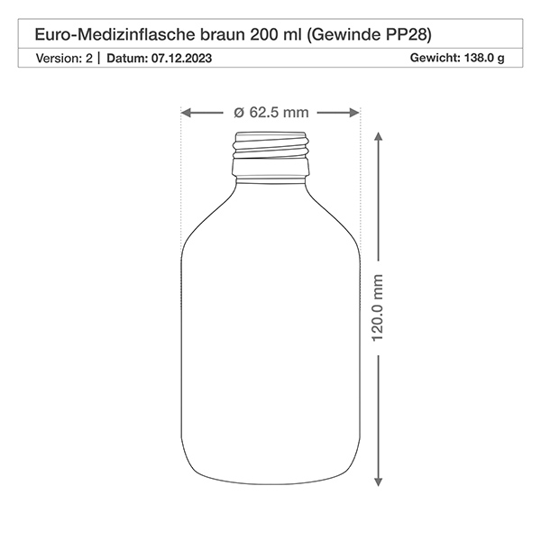 Flacon médical norme européenne de 200 ml avec spray noir GCMI 28/410 et couvercle transparent, standard Flacon médical norme européenne de 200 ml avec spray noir GCMI 28/410 et couvercle transparent, standard