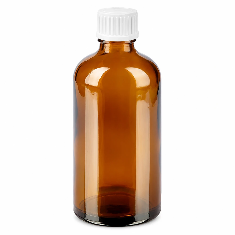 100ml flacon de gouttes 0.9mm blanc STD BrownLine UT18/100 Flacon compte-gouttes en verre brun anti-UV 100ml avec système de goutte à goutte précis 0,9mm