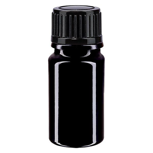 Flacon à pharmacie violet 5ml bouchon compte-gouttes 1mm noir standard