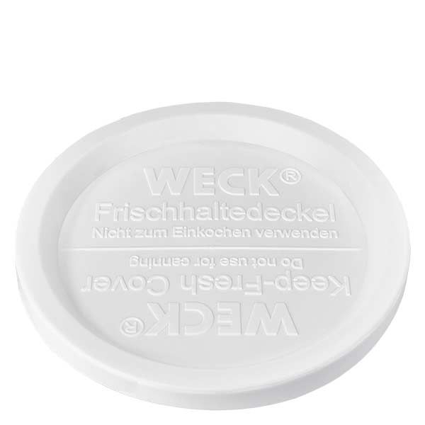 300ml bocal gourmet avec couvercle fraîcheur WECK RR120 WECK Couvercle fraîcheur blanc pour RR120 Verre Gourmet 300ml Couvercle de remplacement Détail du dessus