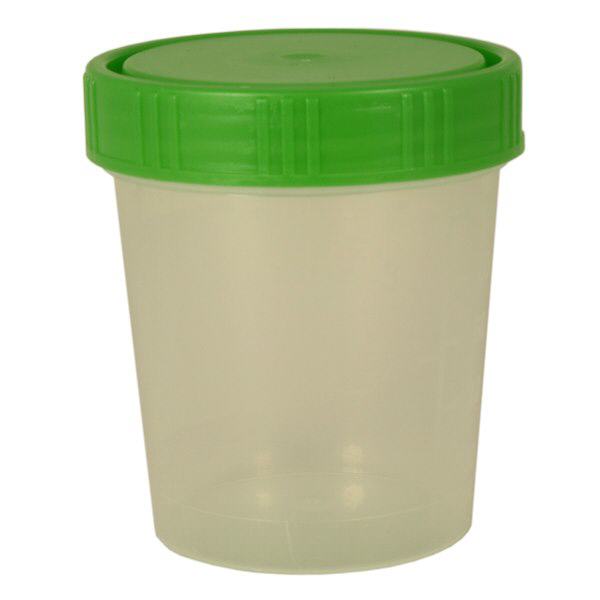 Pot à urine teinte naturelle 125 ml + couvercle à vis vert