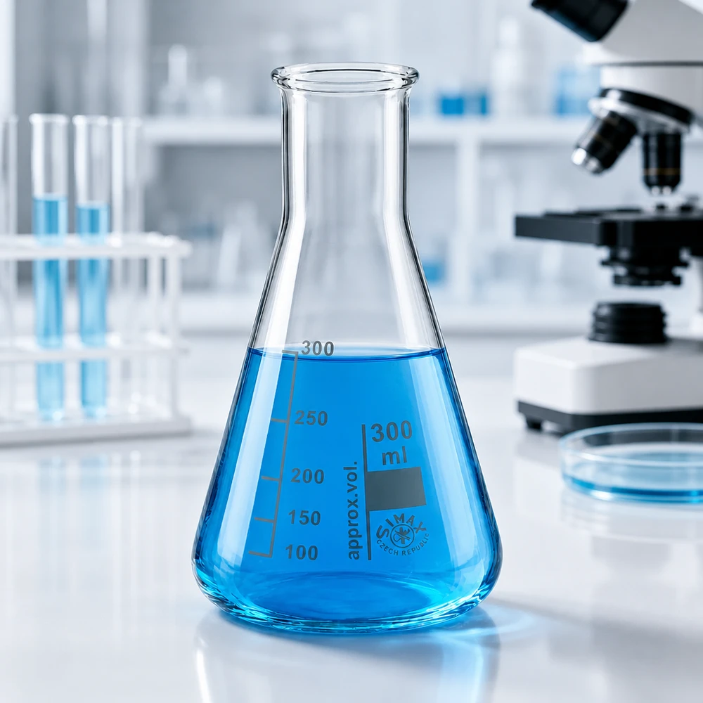 Erlenmeyer 300ml col étroit, verre borosilicate