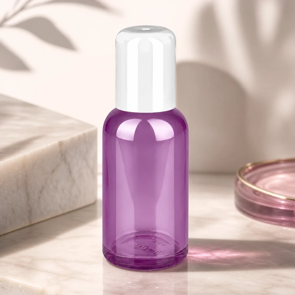 Flacon roll-on 30ml blanc standard PurpleLine UT18/30 Flacon roll-on de 30ml en verre violet anti-UV idéal pour les substances sensibles à la lumière