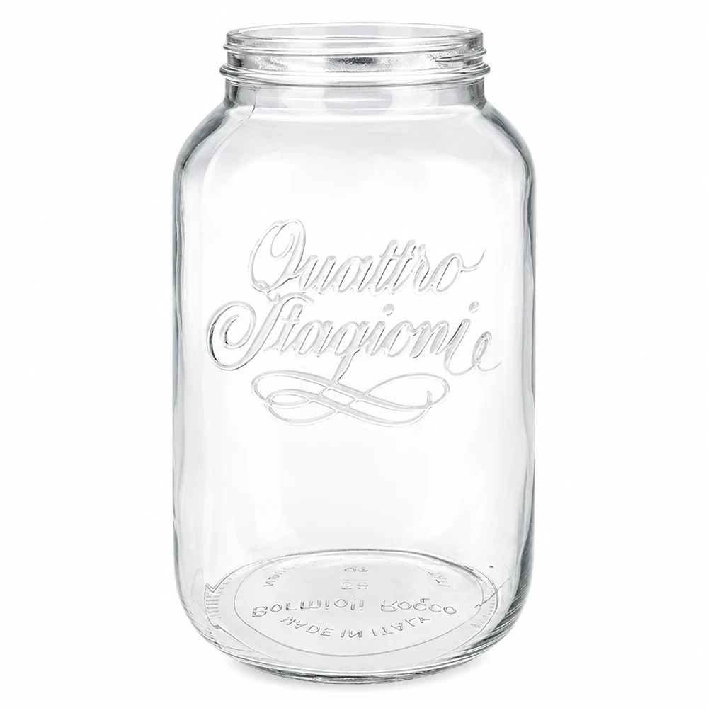 3800ml Quattro Stagioni bocal ménager avec filetage - grand bocal en verre transparent pour la cuisine et les réserves