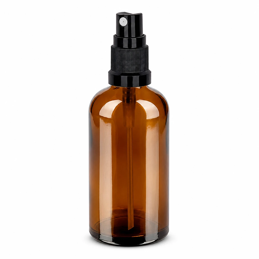 Vaporisateur 100ml noir STD BrownLine UT18/100 Spray cosmétique brun 100ml avec pompe pratique pour sérums et huiles