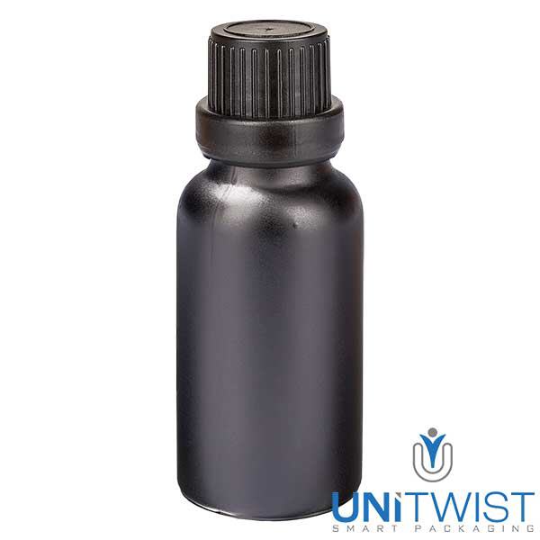 Flacon compte-gouttes 20ml 2mm bouchon inviolable BlackLine UT18/20 Flacon compte-gouttes 20ml 2mm bouchon inviolable BlackLine UT18/20