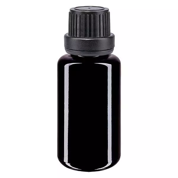 Bouteille de pharmacie viol. 20ml gouttes v. pr. Pr. 2mm noir OV Bouteille de pharmacie viol. 20ml gouttes v. pr. Pr. 2mm noir OV