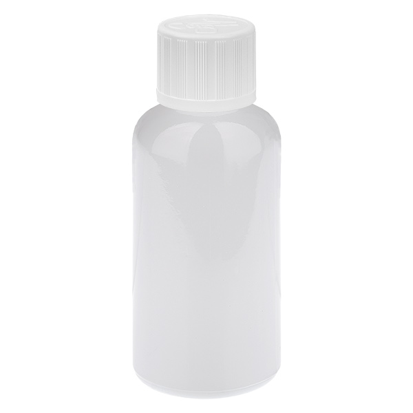 Flacon 50 ml Bouchon à vis 11 mm blanc Standard Sécurité enfant WhiteLine UT18/50