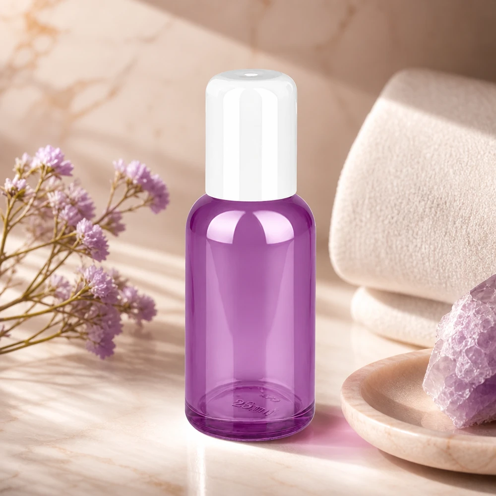 Flacon roll-on 30ml blanc standard PurpleLine UT18/30 Flacon roll-on compact 30ml violet-transparent parfait pour les voyages et les déplacements