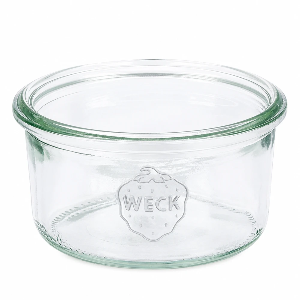 WECK Verre renversé 165ml RR80 en verre transparent avec logo en relief pour les conserves et les provisions