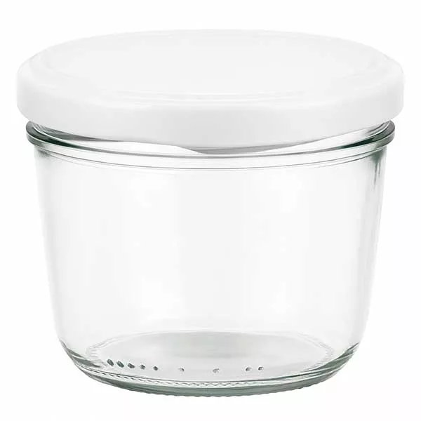 230ml Verre conique avec couvercle BasicSeal blanc UNiTWIST Pot de 230ml avec couvercle blanc BasicSeal - Pot en verre pour confitures et conserves
