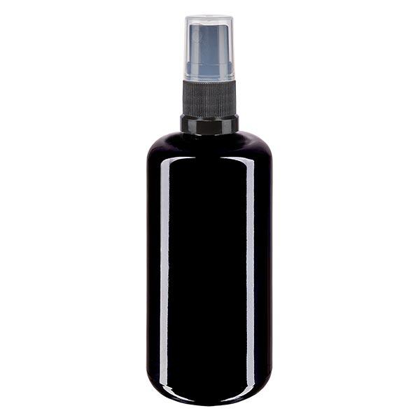 Flacon à pharmacie viol. 200ml embout spray noir Flacon à pharmacie viol. 200ml embout spray noir