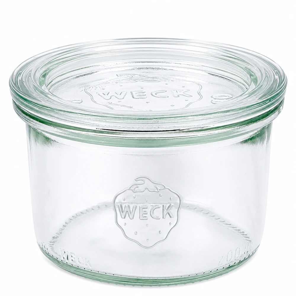 200ml bocal conique avec bouchon en verre WECK RR80 WECK Pot de 200ml avec couvercle en verre RR80 Pot de conservation transparent pour la conservation et le rangement
