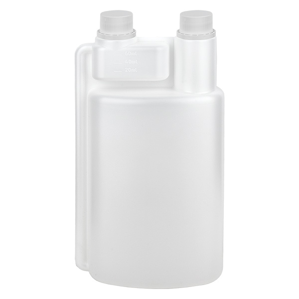 Flacon doseur 1000ml HDPE clair (chambre de dosage 60ml) Flacon doseur 1000ml HDPE clair (chambre de dosage 60ml)